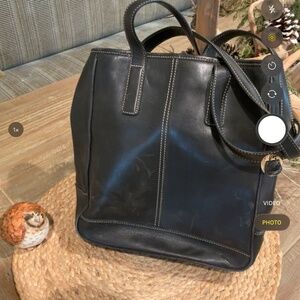 Coach Crossbody Purse Bag Black Leather, EUC